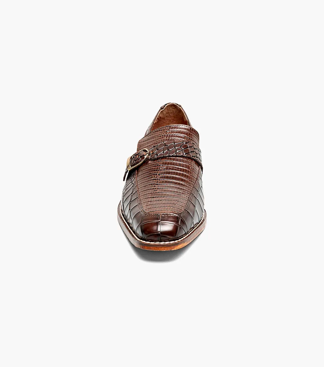 Stacy Adams Rubiano Moc Toe Buckle Strap Slip On Dark Brown 25787-200