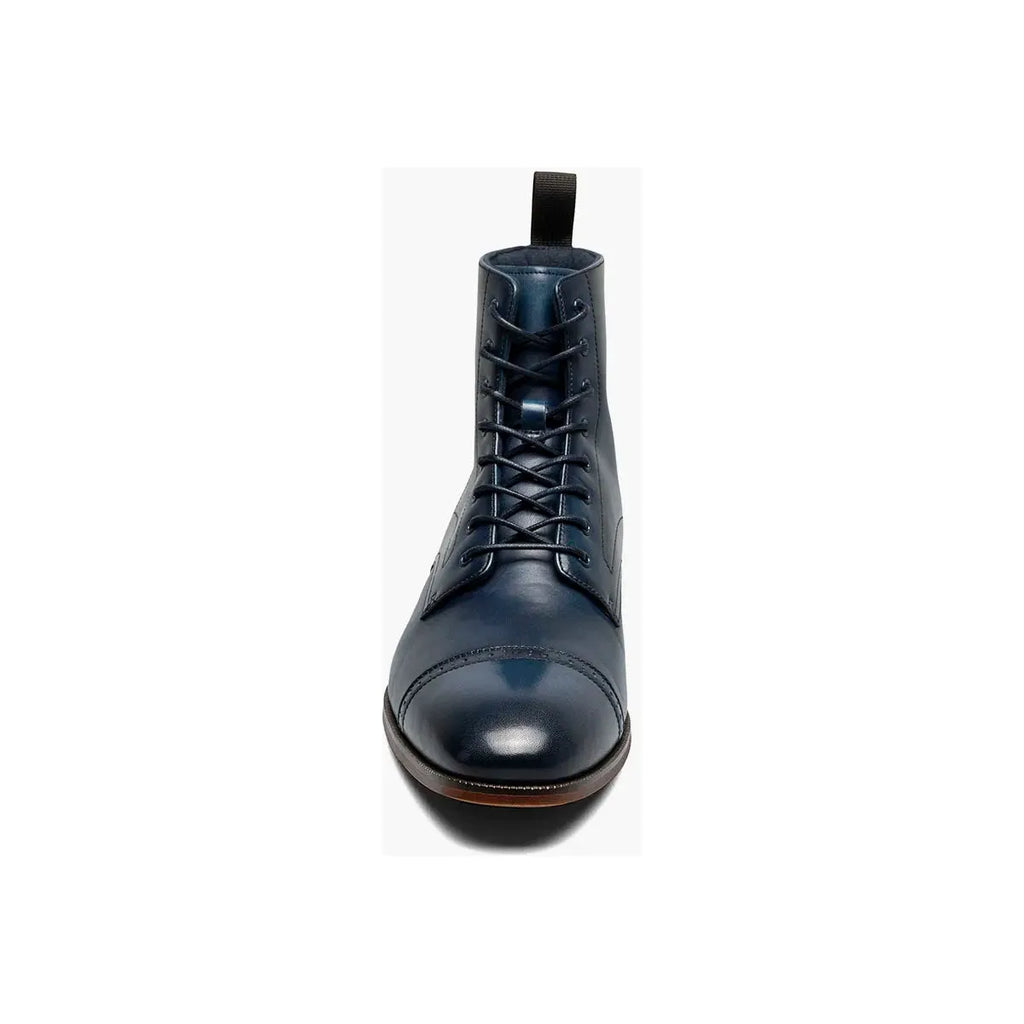 Stacy Adams Henry Cap Toe Lace Up Boot Leather Navy 25718-410