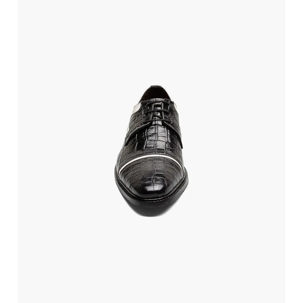 Stacy Adams Fiorentino Cap Toe Oxford Print Leather 25814-111 Black & White