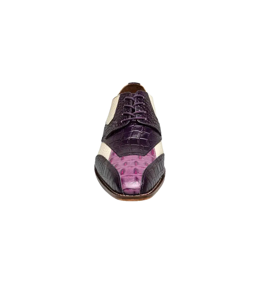 Stacy Adams Tristano Modified Bike Toe Oxford Shoes Purple Multi 25694-540
