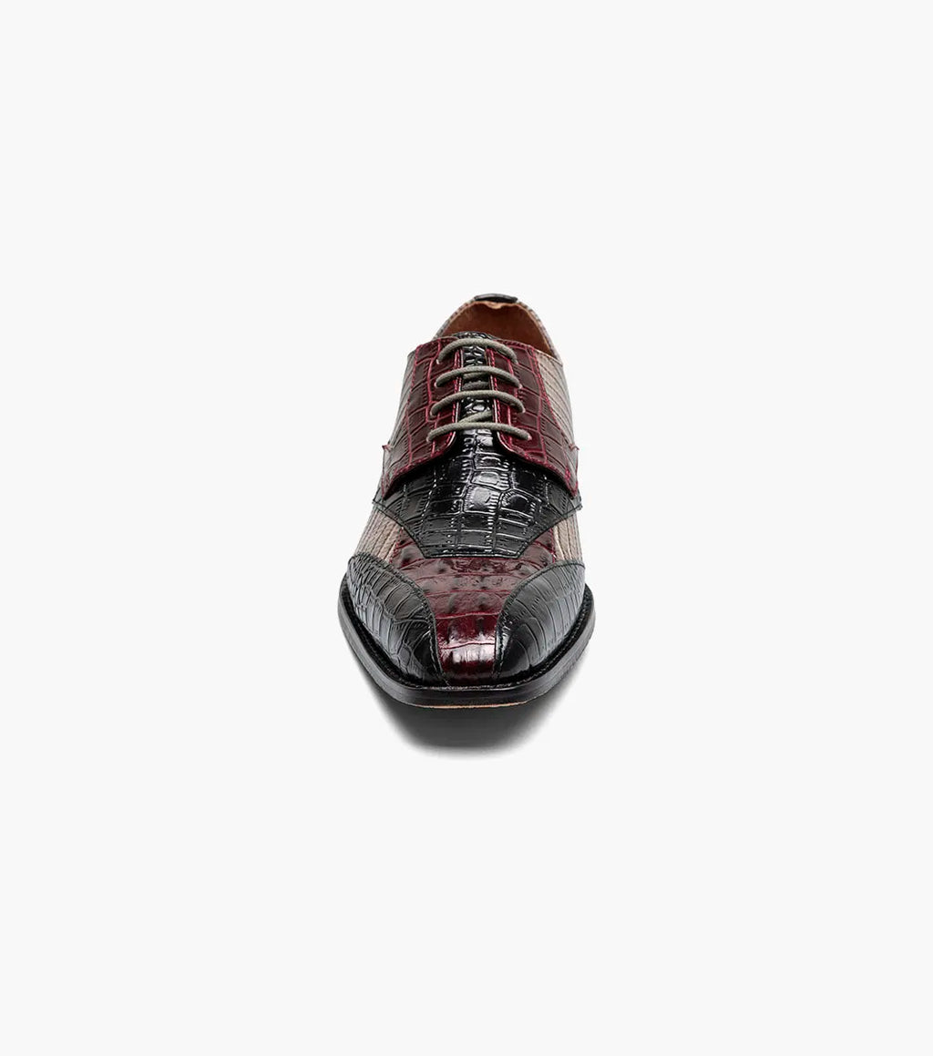 Stacy Adams Tristano Modified Bike Toe Oxford Shoes Burgundy Multi 25694-641