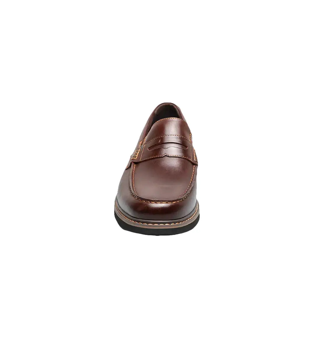 Nunn Bush Odin II Moc Toe Penny Loafer Shoes Burgundy 85154-601