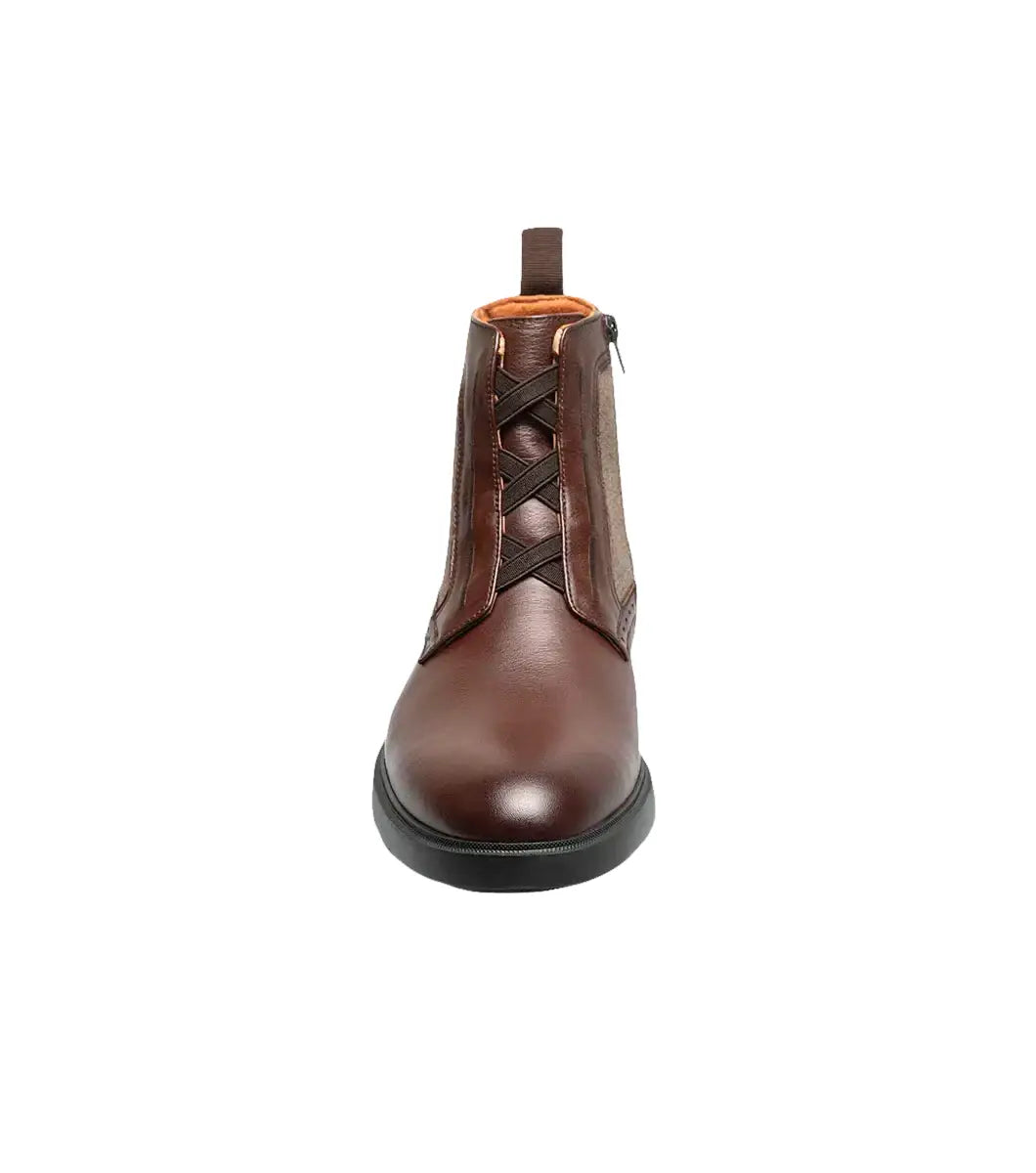Stacy Adams Thompson Plain Toe Elastic Lace Boot Brown 25730-200