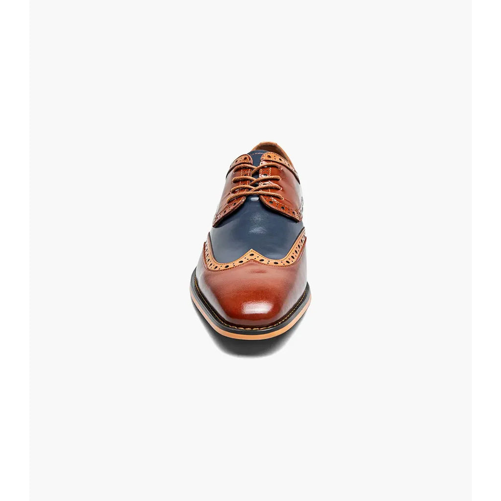 Stacy Adams Tindall Wingtip Oxford Men's Shoes 25832-229 Cognac Multi