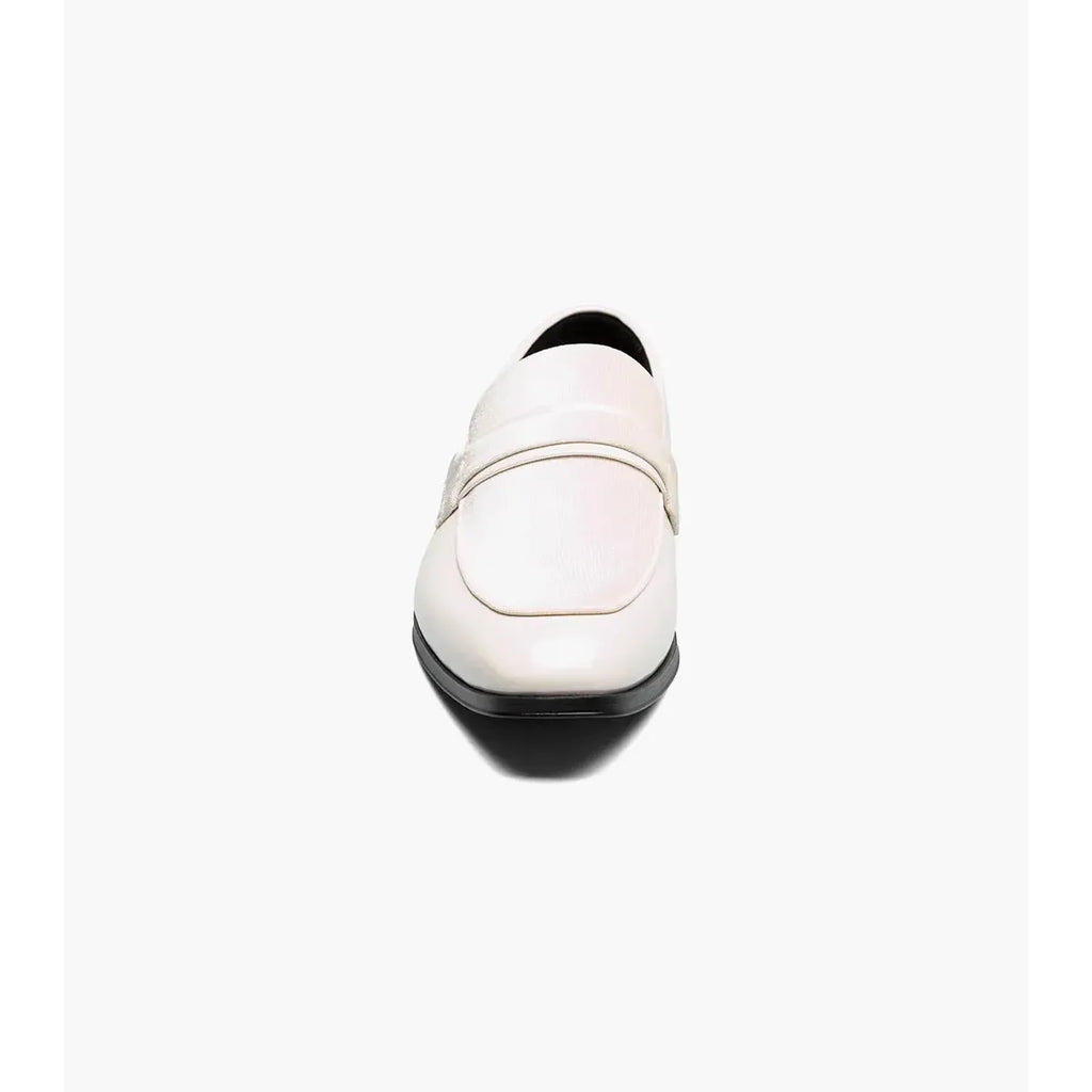 Stacy Adams Spratley Moc Toe Saddle Slip On Dress Shoes Ivory 25686-101