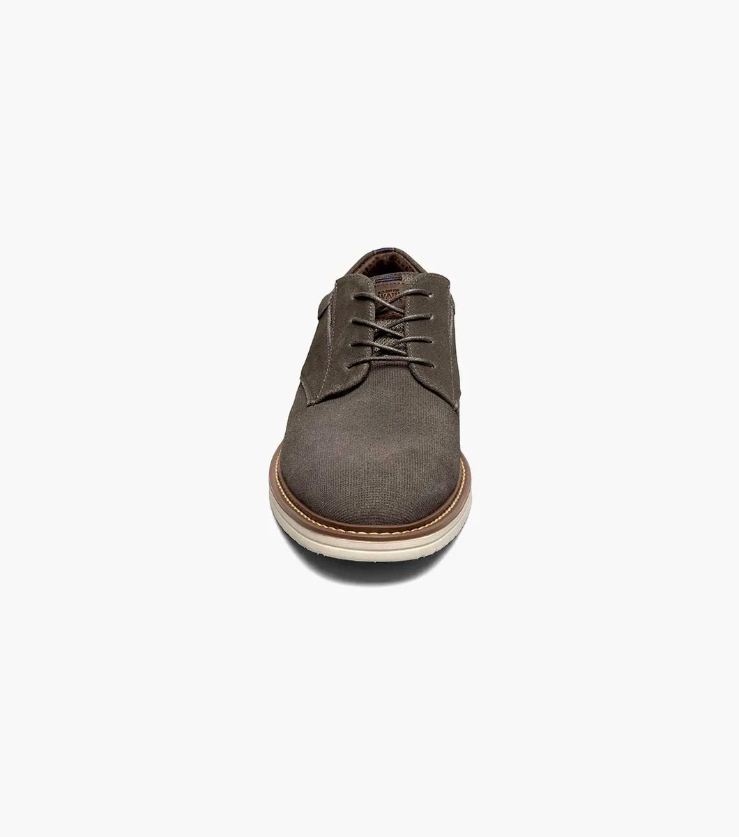 Nunn Bush Griff Suede Plain Toe Oxford Casual Shoes Gunmetal 85107-025