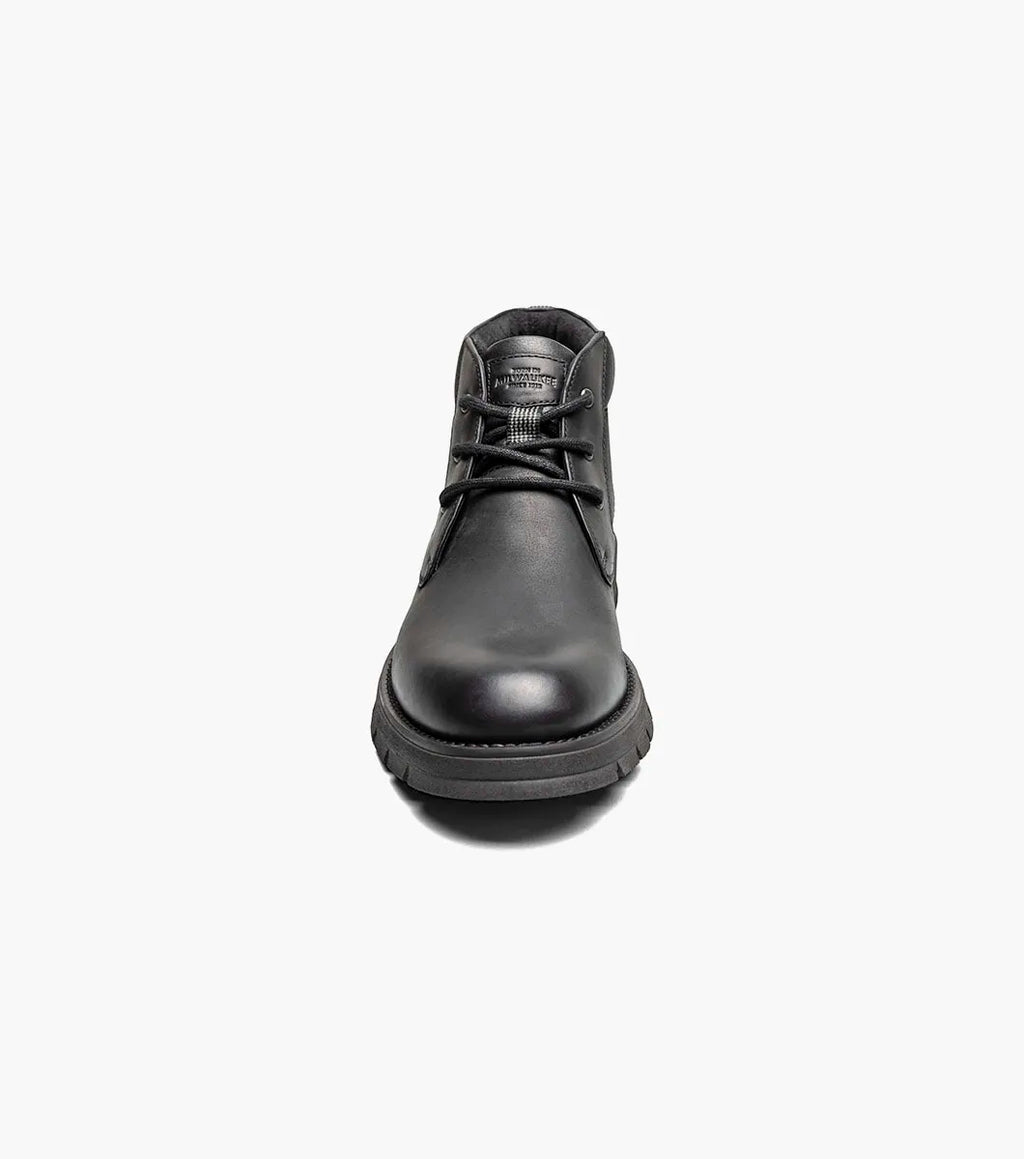Nunn Bush Briggs Plain Toe Chukka Boot Black Waxy 85177-010
