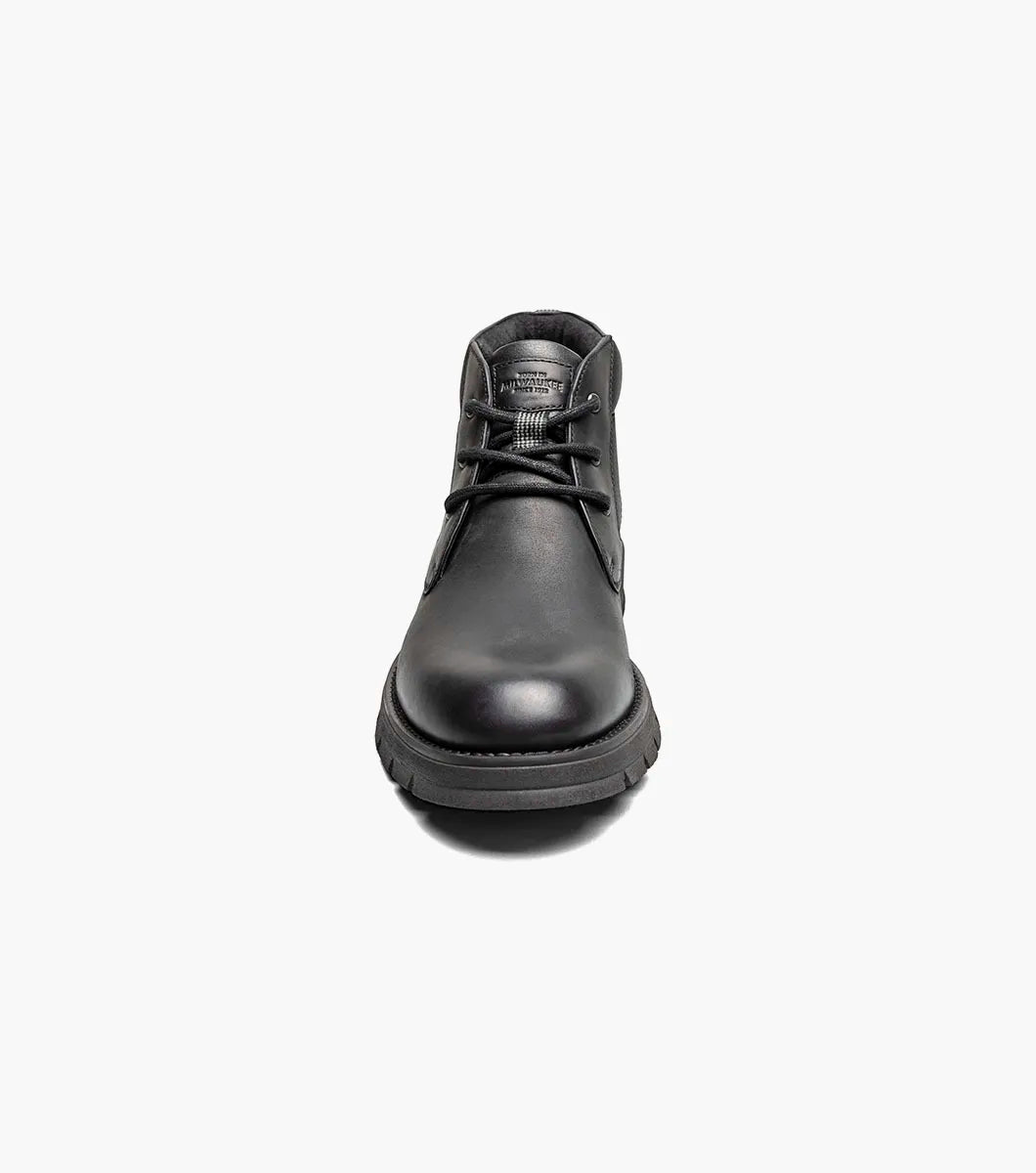 Nunn Bush Briggs Plain Toe Chukka Boot Black Waxy 85177-010