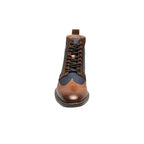 Stacy Adams Finnegan Wingtip Lace-Up Boot Cognac with Navy 25427-470