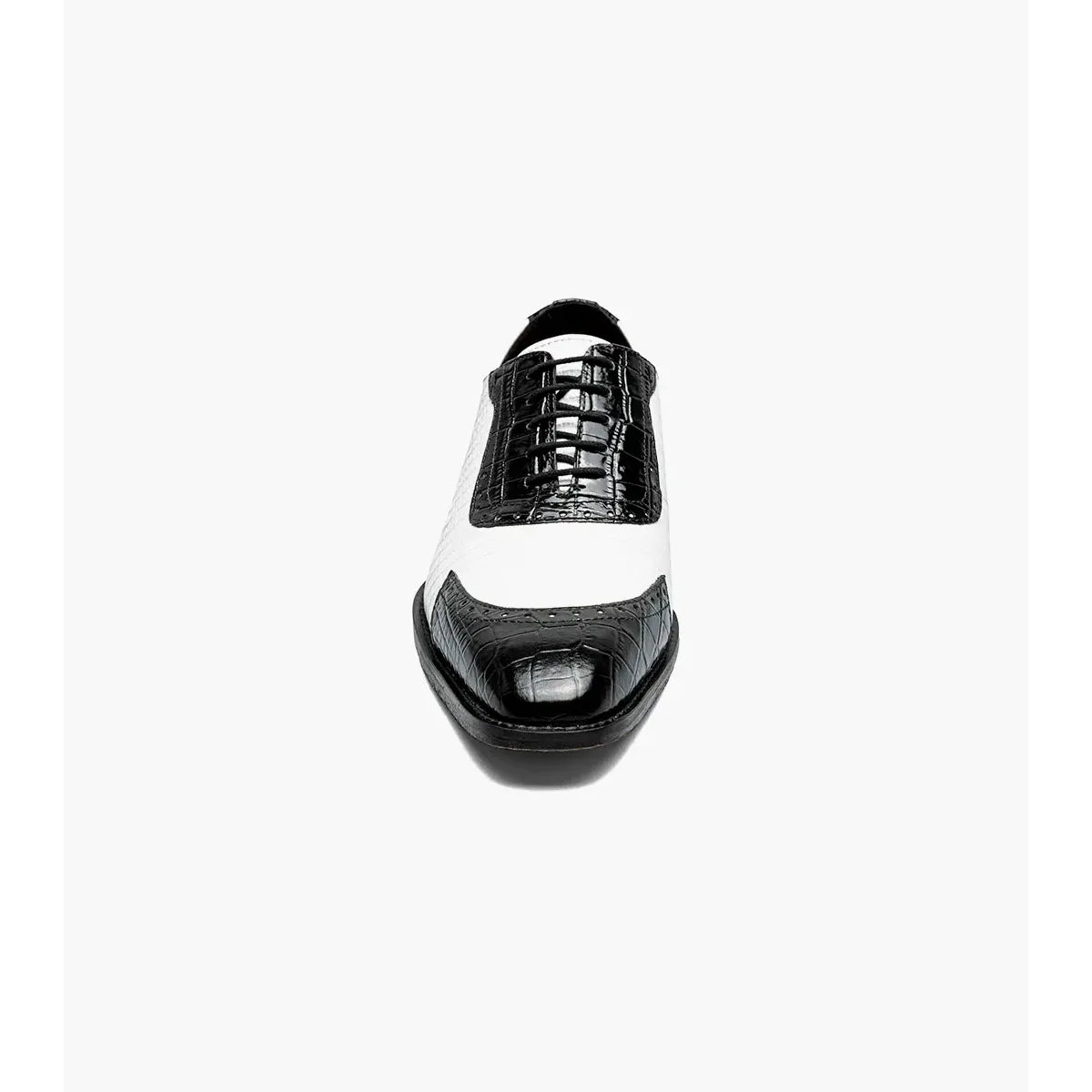 Stacy Adams Tarango Modified Cap Toe Oxford Shoes Black White 25770-111