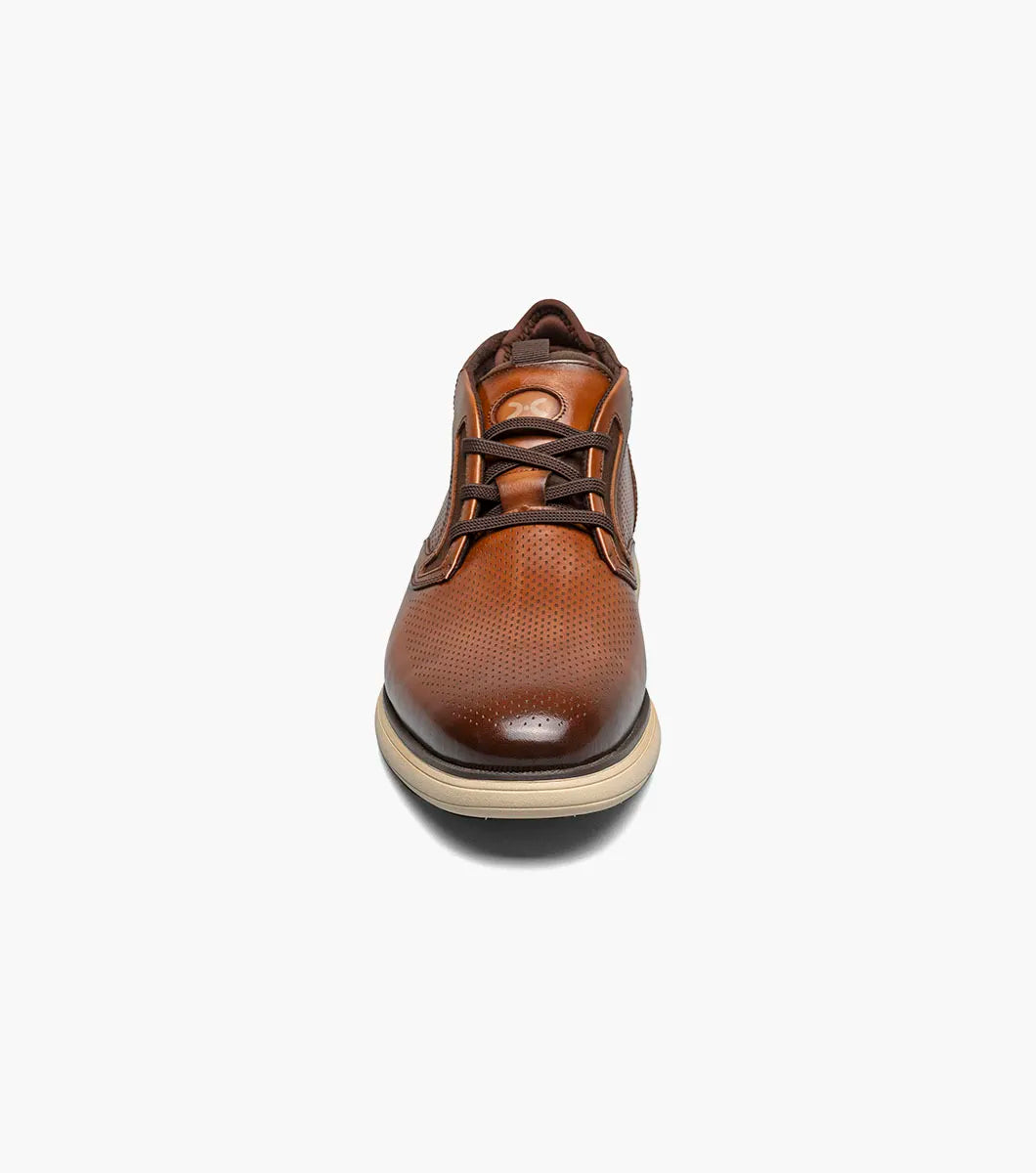 Stacy Adams Eastmont Plain Toe Elastic Lace Chukka Boot Cognac 25748-221