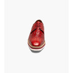 Stacy Adams Alario Wingtip Oxford Croco Leather Shoes Red 25725-600