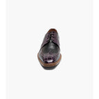 Stacy Adams Travato Wingtip Shoes Animal Print Leather Purple Multi 25737-540