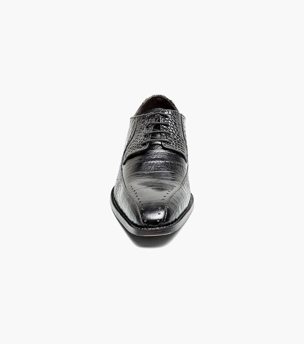 Stacy Adams Talamanco Bike Toe Oxford Animal Print Black 25788-001