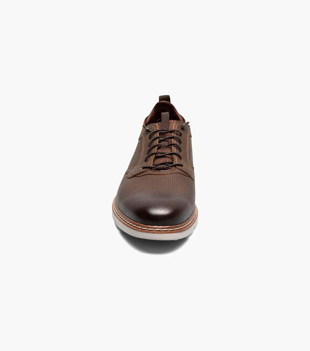 Stacy Adams Sync Plain Toe Lace Up Sneaker Shoes Leather Brown 25662-215