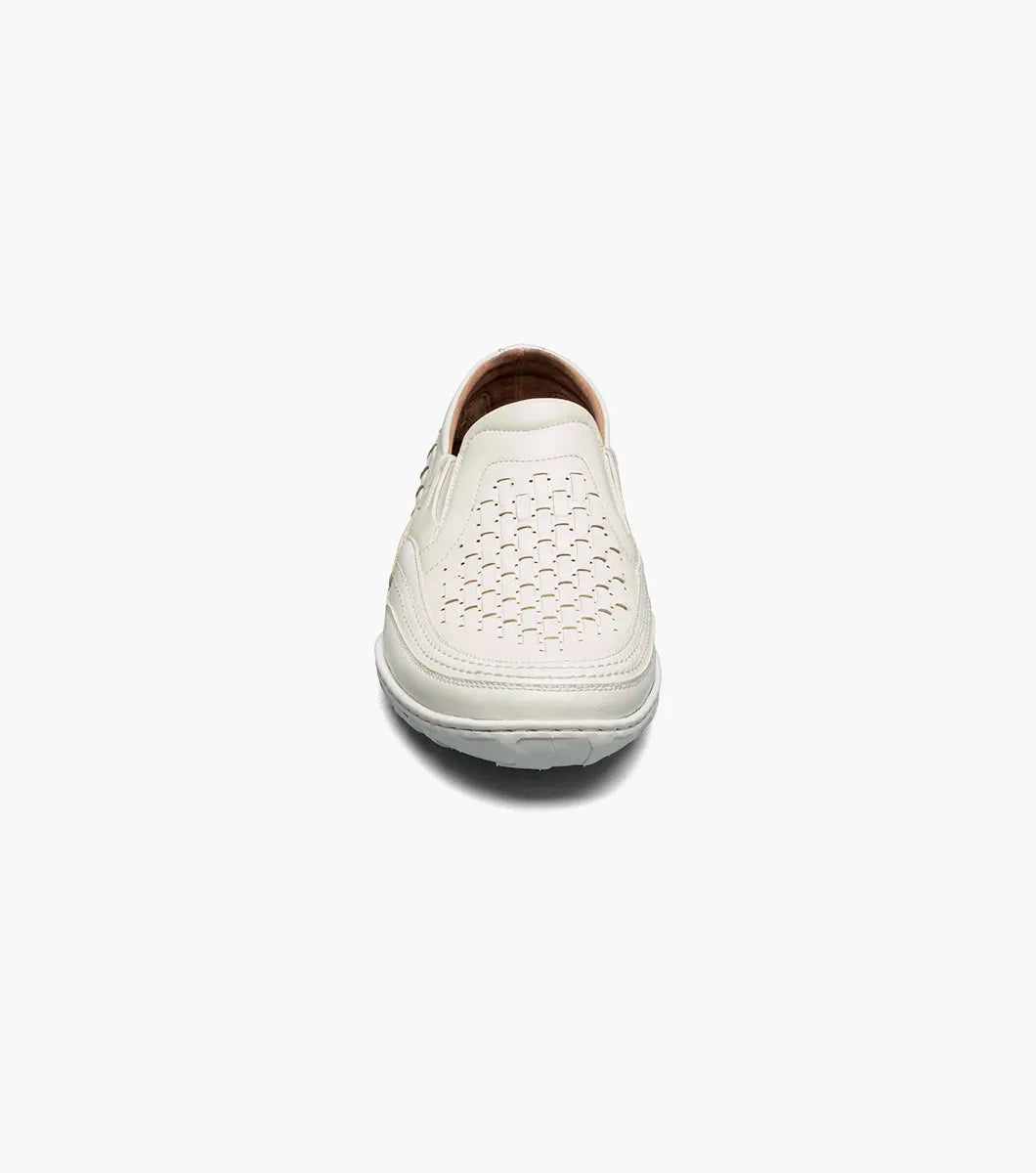 Stacy Adams Ithaca Moc Toe Slip On Shoes White 25656-100
