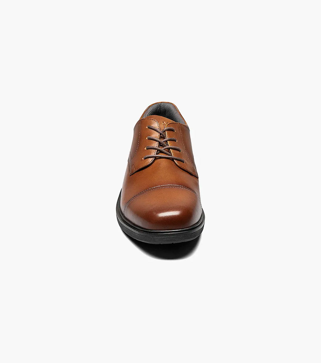Nunn Bush KORE Pro Cap Toe Oxford Walking Shoes Cognac Leather 84944-221