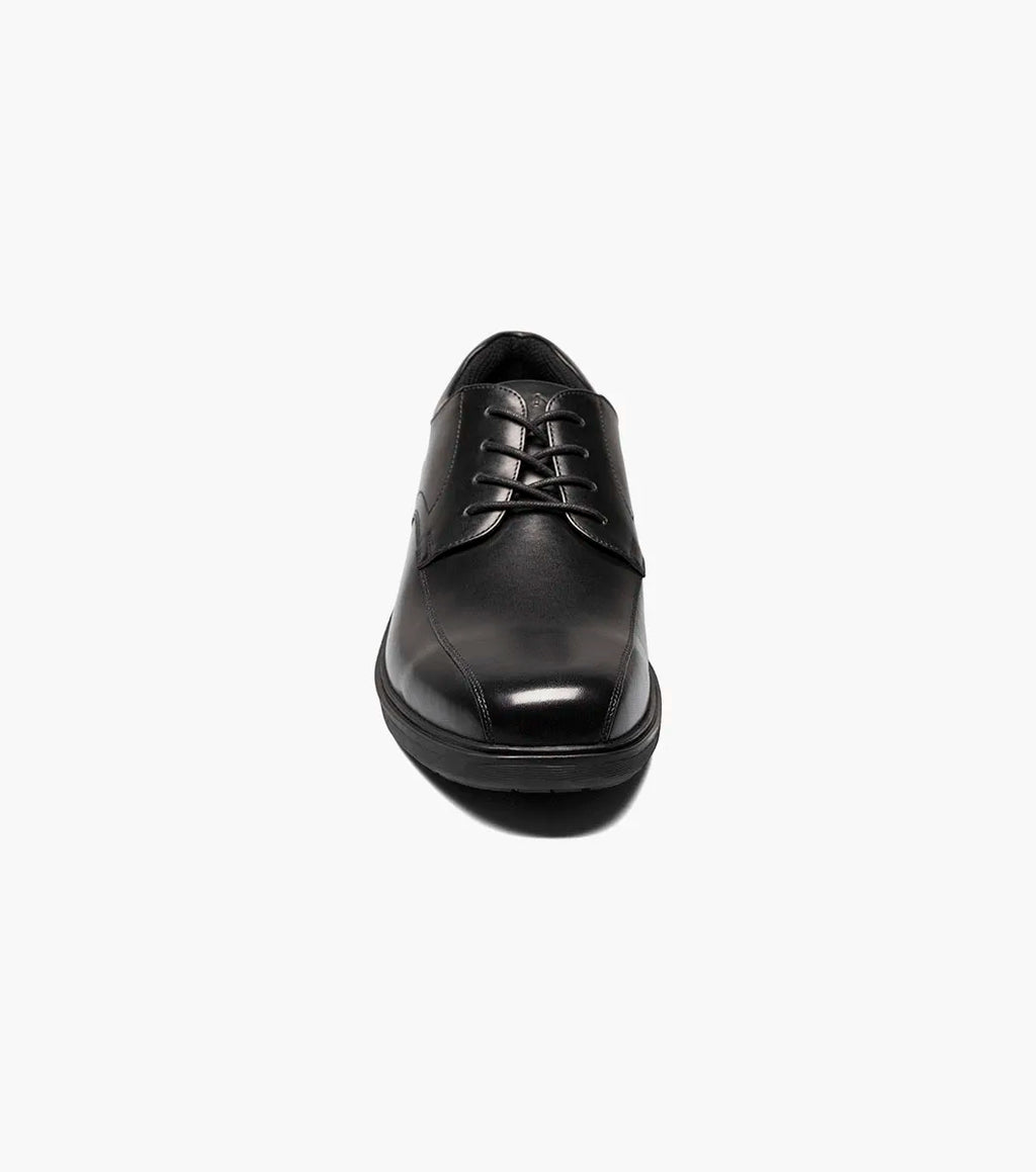 Nunn Bush KORE Pro Bike Toe Oxford Dress Shoes Black Leather 84943-001