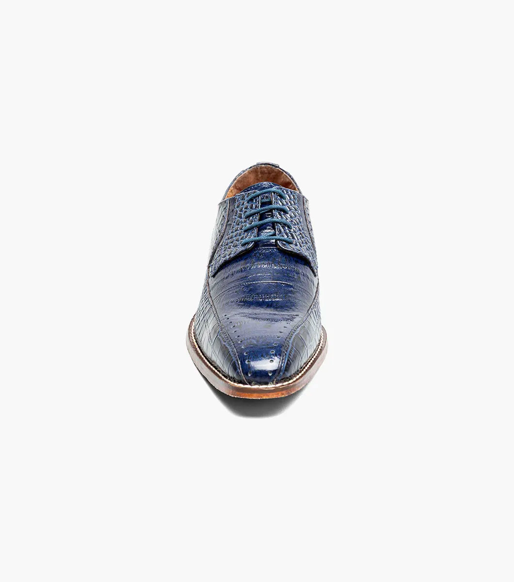 Stacy Adams Talamanco Bike Toe Oxford Animal Print Blue 25788-400