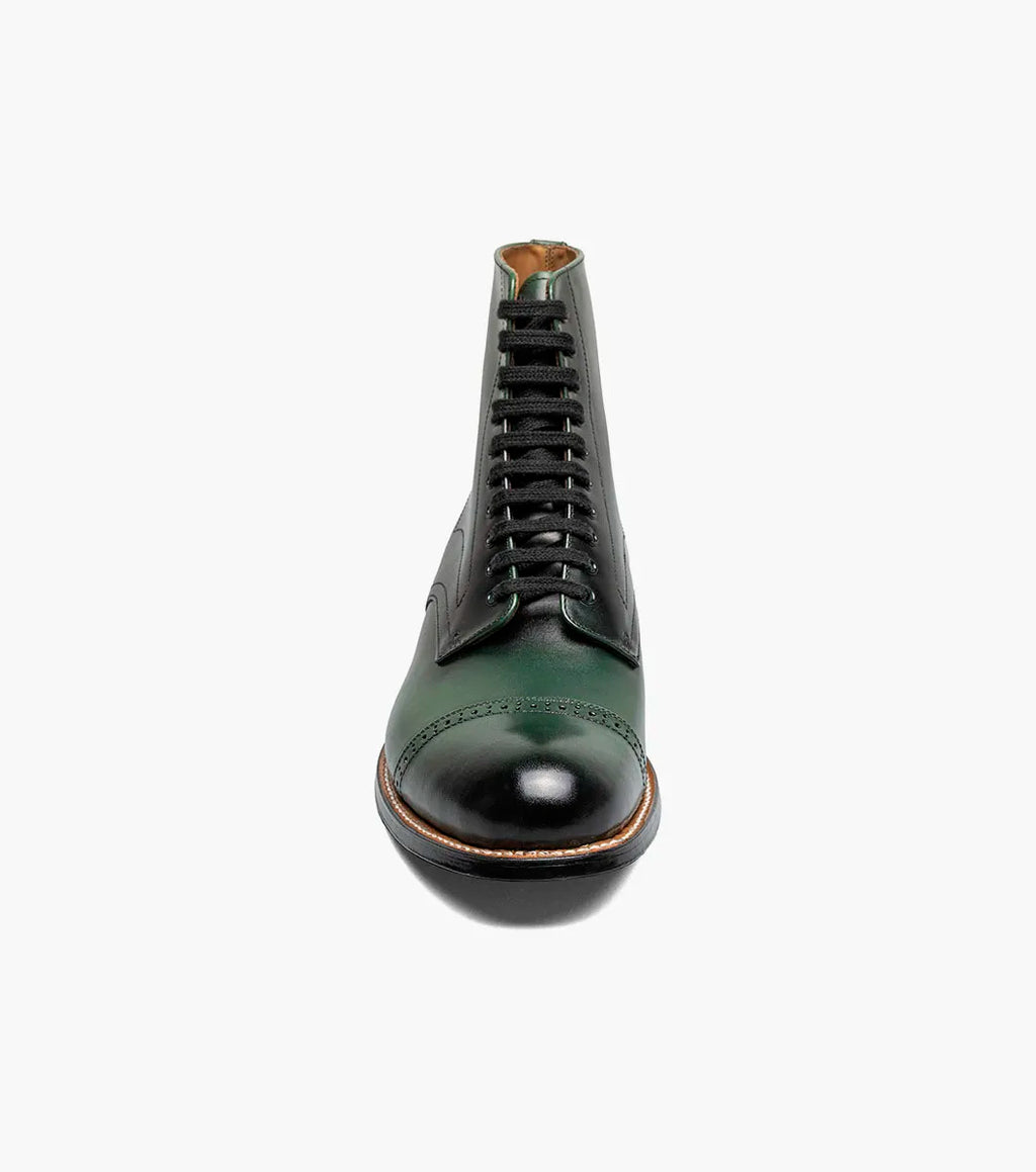 Stacy Adams Madison Cap Toe Lace Up Boot Tone On Tone Green 00110-300