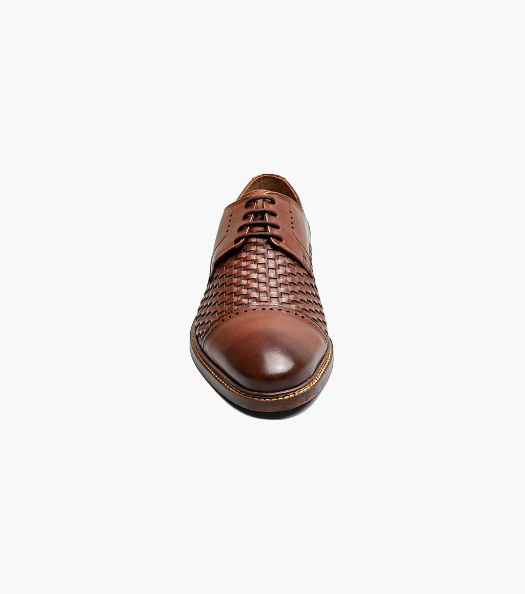 Stacy Adams Franchetti Cap Toe Oxford Leather Shoes 25812-221 Cognac