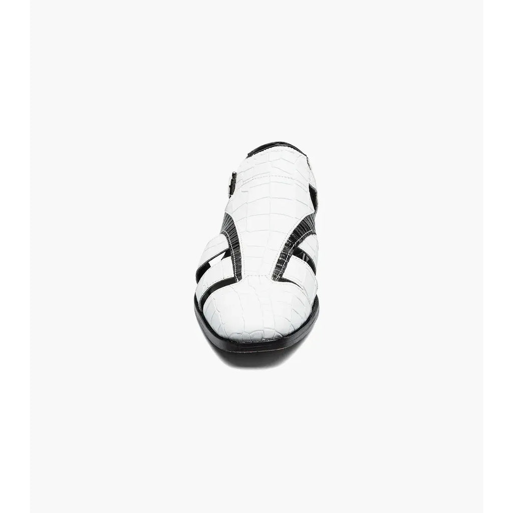 Stacy Adams Calandro City Summer Sandal Black And White 25695-111