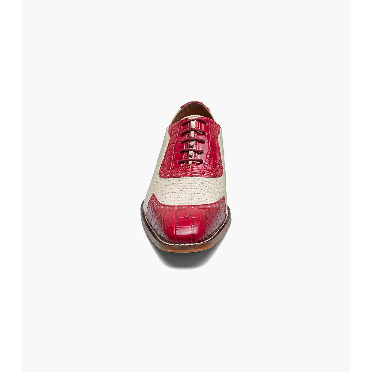 Stacy Adams Tarango Modified Cap Toe Oxford Shoes Raspberry/Ivory 25770-695
