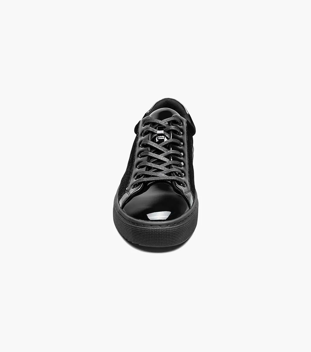 Stacy Adams Dante Lace To Toe Sneaker Patent Leather Black Smooth 25806-005