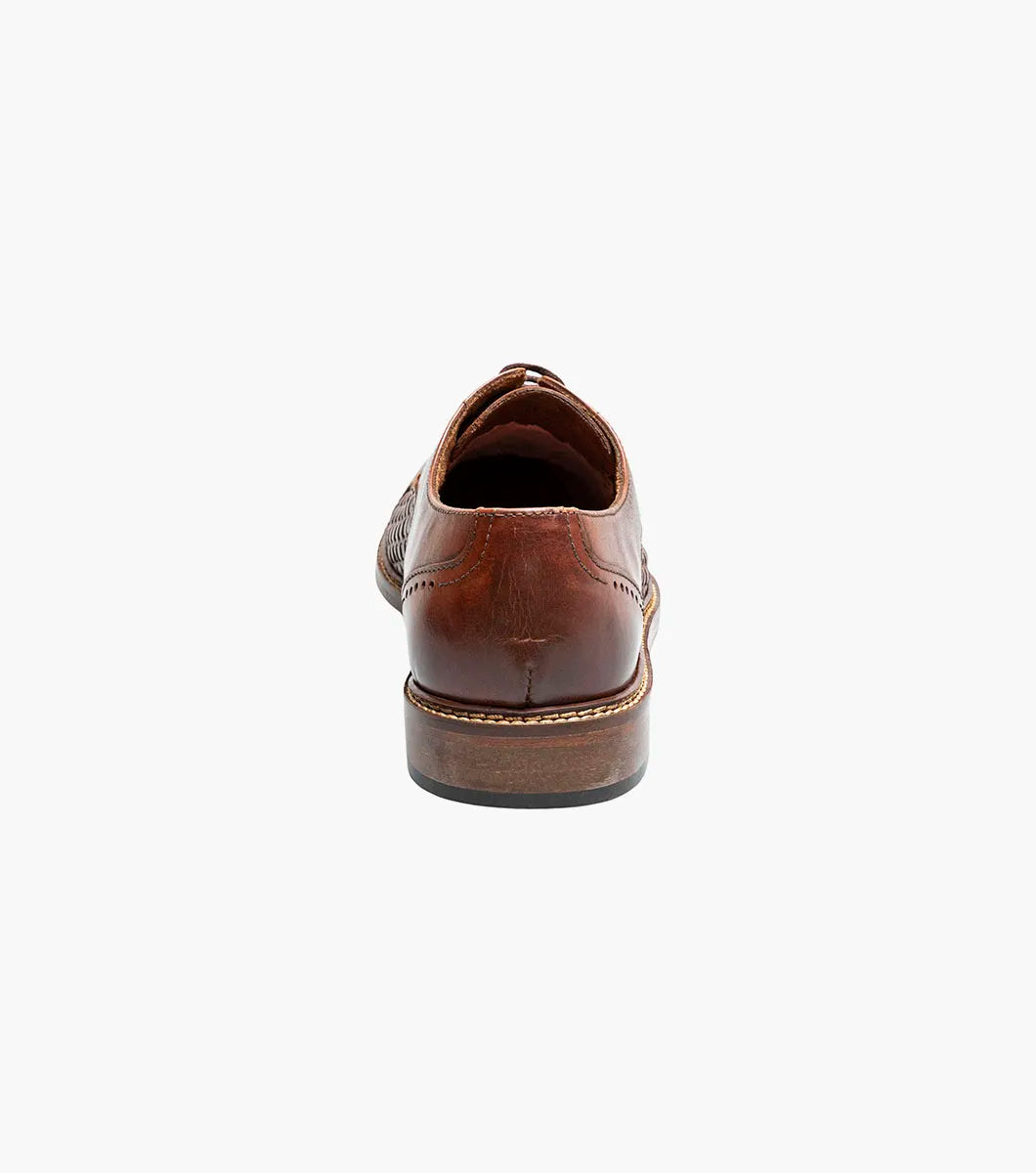 Stacy Adams Franchetti Cap Toe Oxford Leather Shoes 25812-221 Cognac