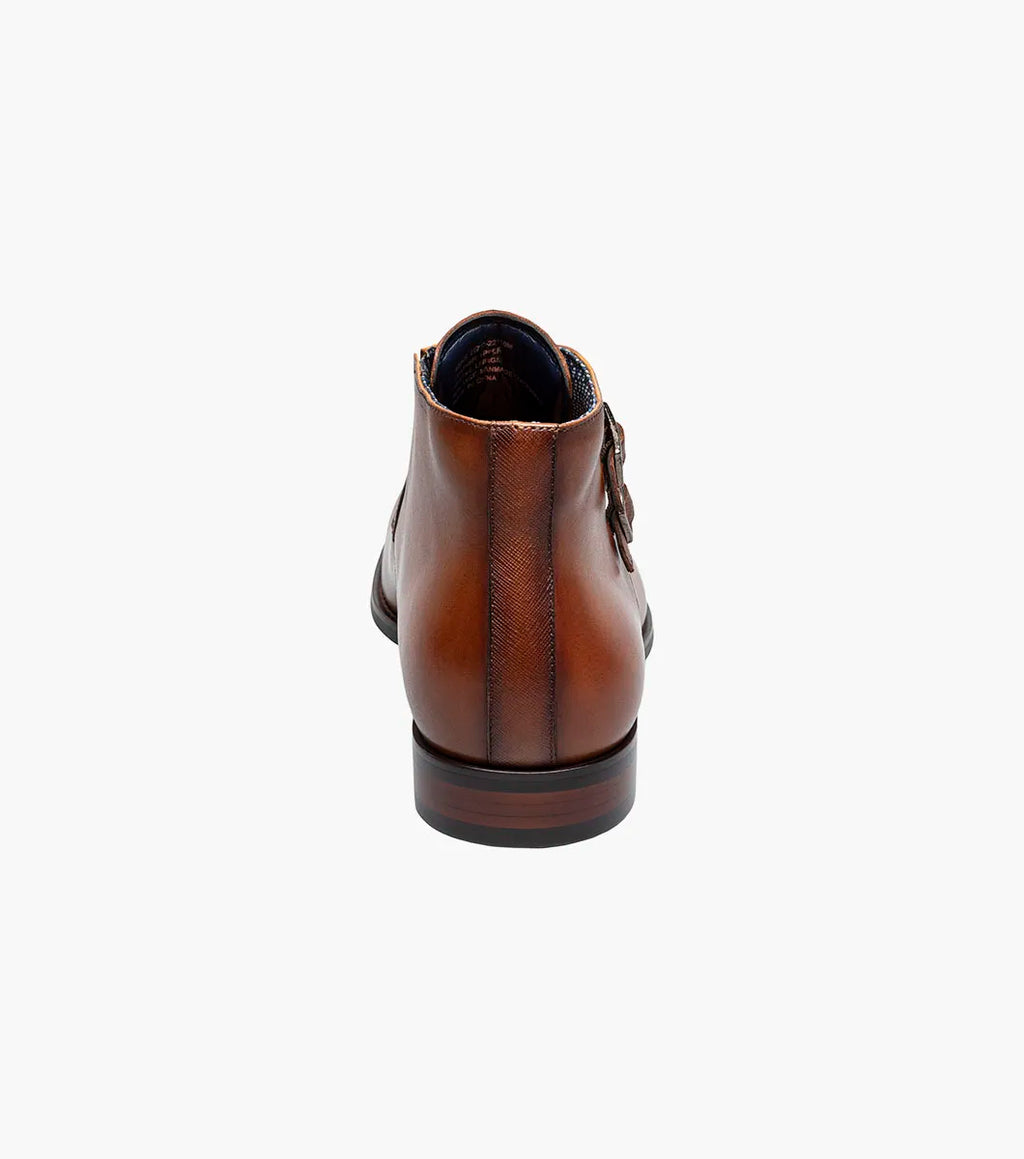 Stacy Adams Kaius Plain Toe Double Monk Strap Boot Cognac 25733-221