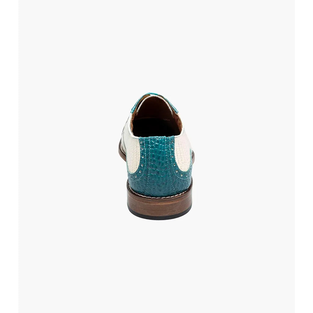 Stacy Adams Tarango Modified Cap Toe Oxford Shoes Navy Teal 25770-448
