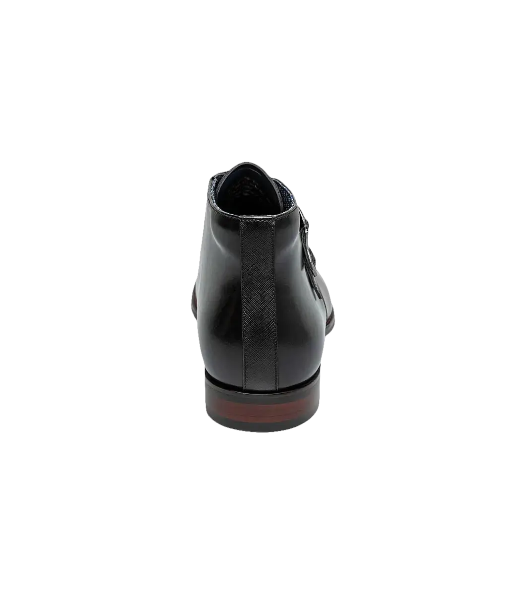 Stacy Adams Kaius Plain Toe Double Monk Strap Boot Black 25733-001