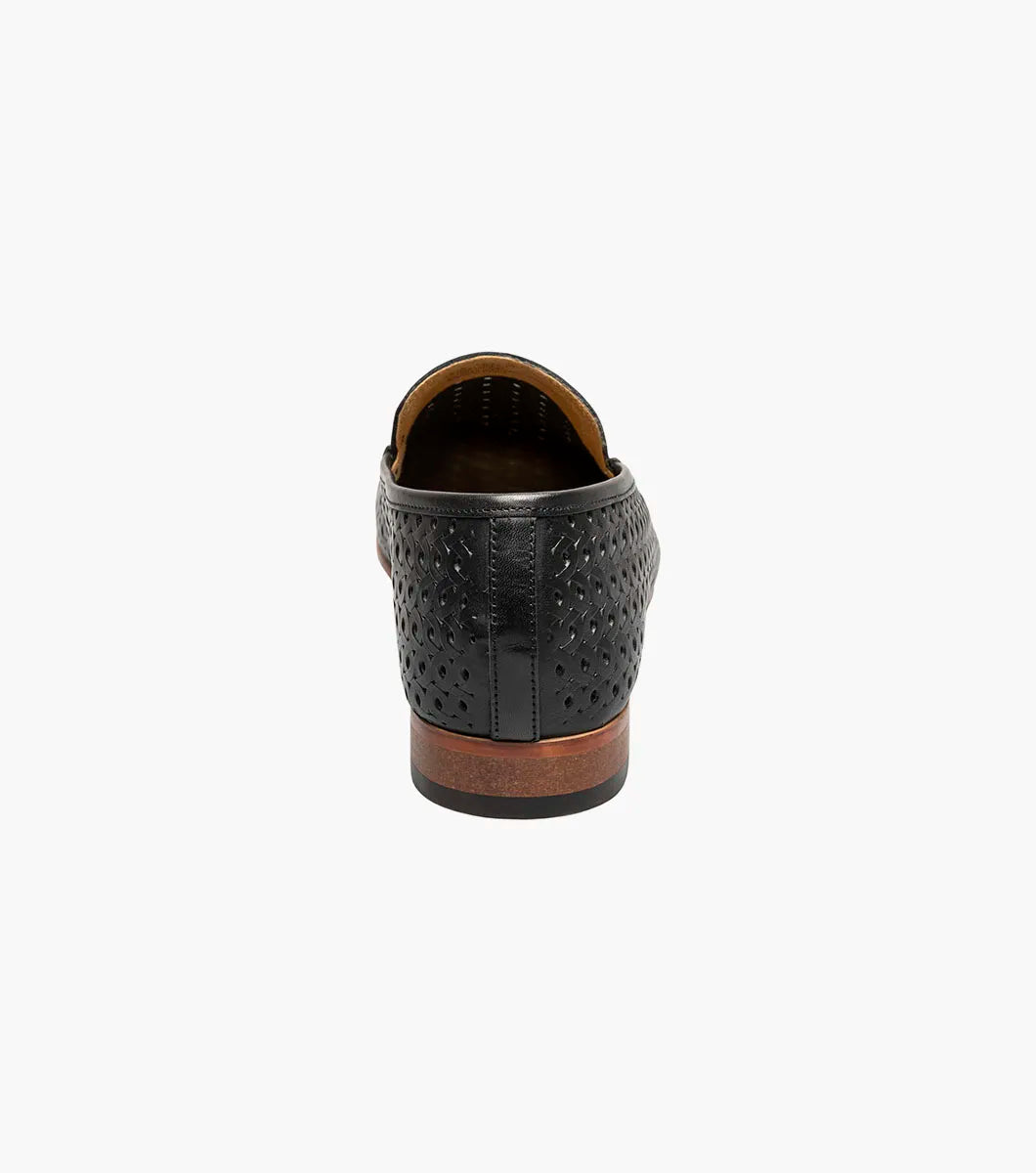 Stacy Adams Winden Moc Toe Perf Slip On Shoes oversized Black 25645-001
