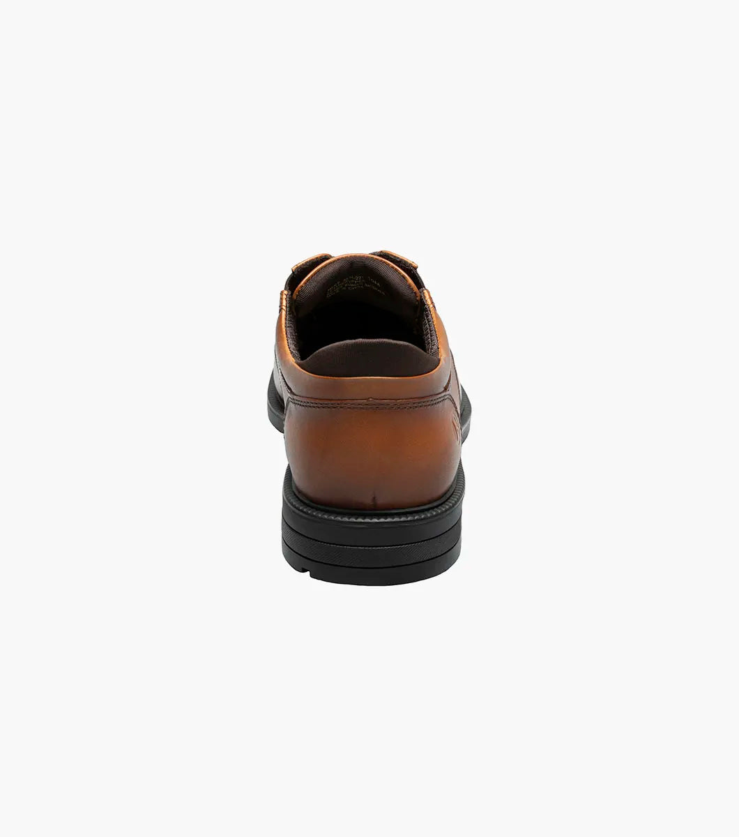 Nunn Bush KORE EZ Icon Plain Toe Oxford Shoes Cognac 85144-221
