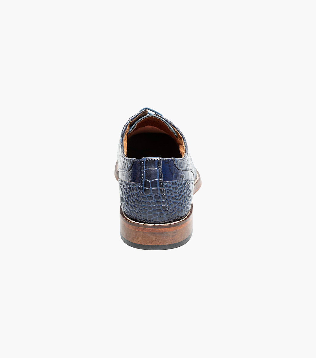 Stacy Adams Talamanco Bike Toe Oxford Animal Print Blue 25788-400