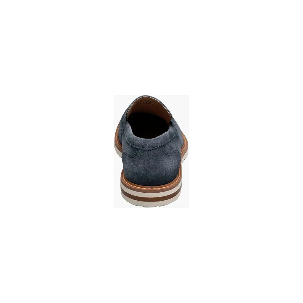 Stacy Adams Hopkins Moc Toe Penny Slip-On Shoes Navy Suede 25708-415