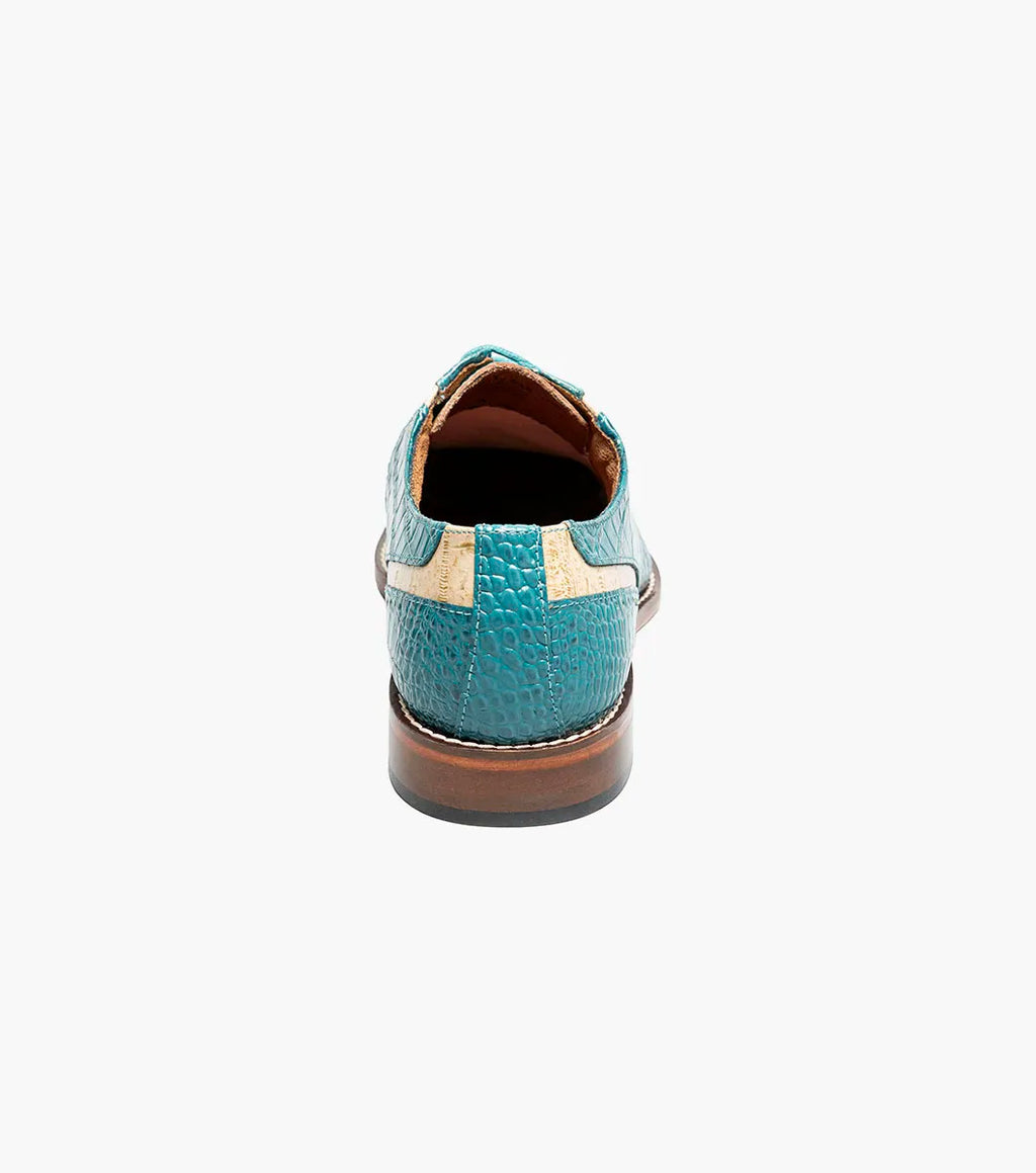 Stacy Adams Talamanco Bike Toe Oxford Animal Print Teal Multi 25788-448