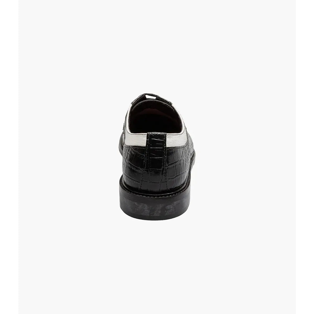 Stacy Adams Fiorentino Cap Toe Oxford Print Leather 25814-111 Black & White