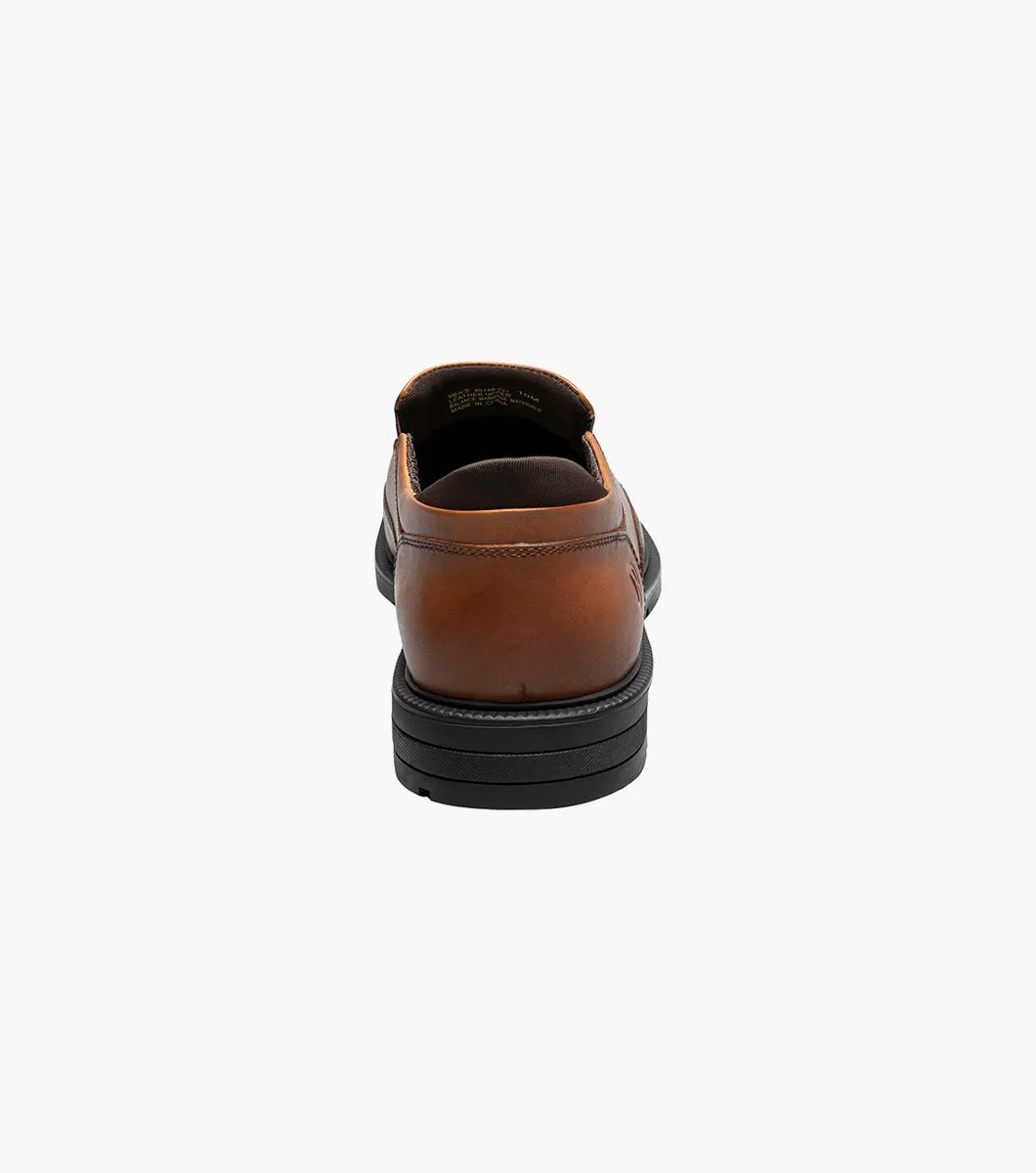 Nunn Bush KORE EZ Icon Moc Toe Slip On Handsfree Shoes Cognac 85146-221