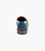 Stacy Adams Rubiano Moc Toe Buckle Strap Slip On Dark Blue Multi 25787-469