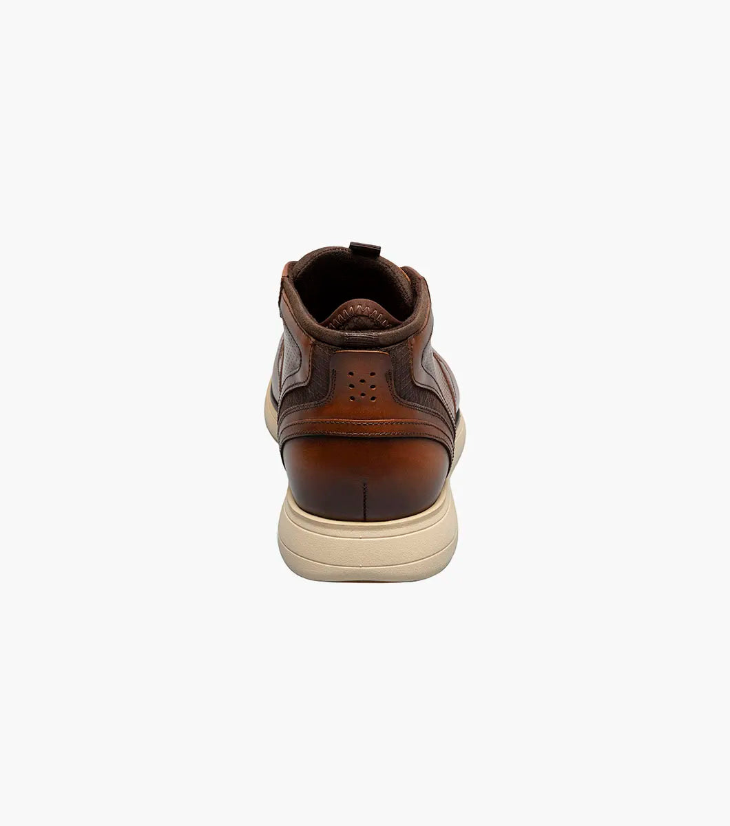 Stacy Adams Eastmont Plain Toe Elastic Lace Chukka Boot Cognac 25748-221