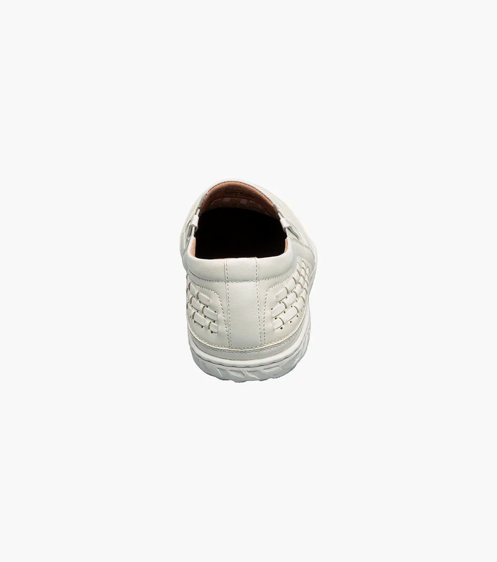 Stacy Adams Ithaca Moc Toe Slip On Shoes White 25656-100