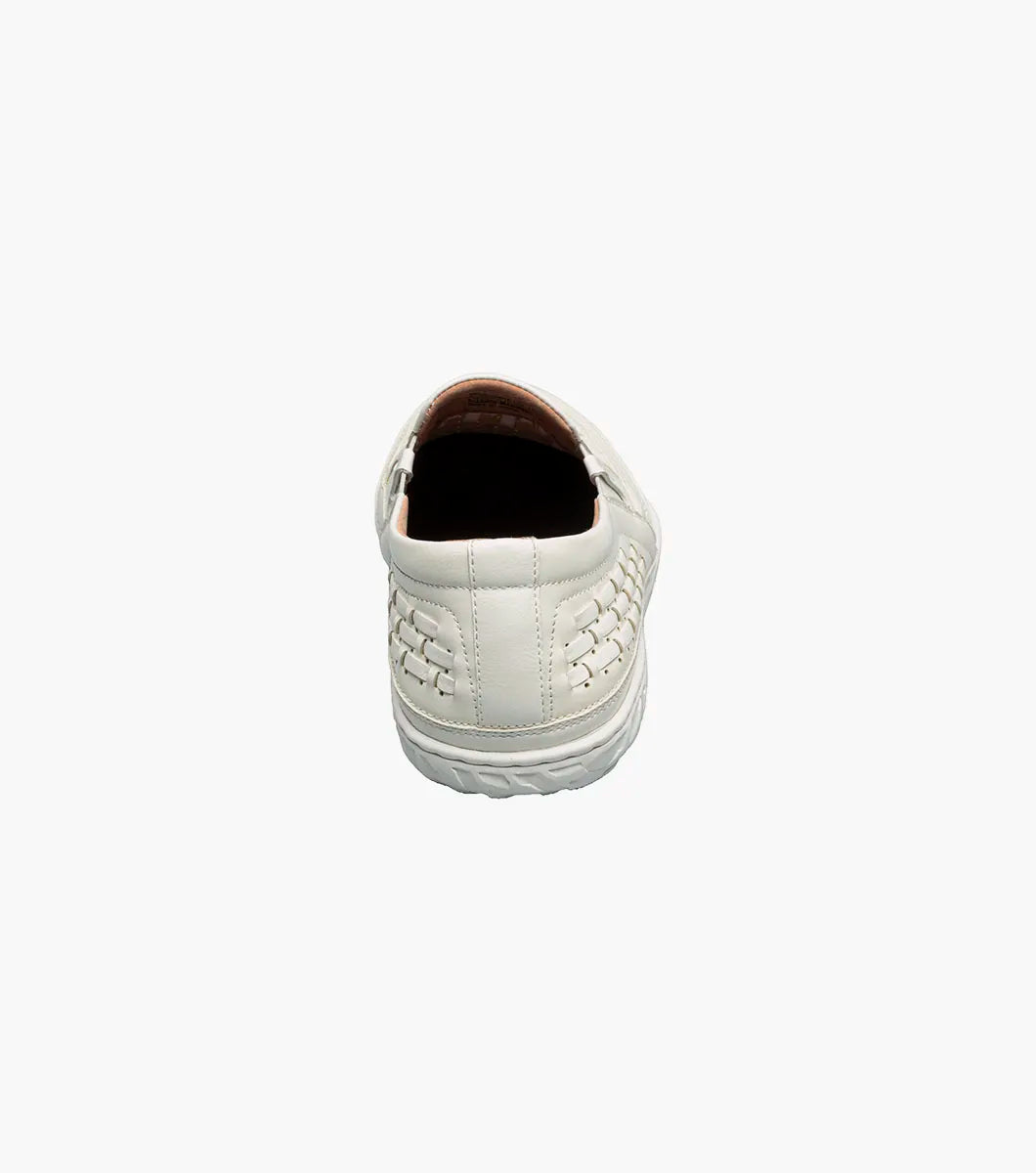 Stacy Adams Ithaca Moc Toe Slip On Shoes White 25656-100