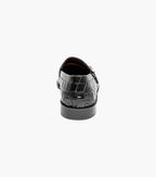Stacy Adams Rubiano Moc Toe Buckle Strap Slip On Dark Black 25787-001