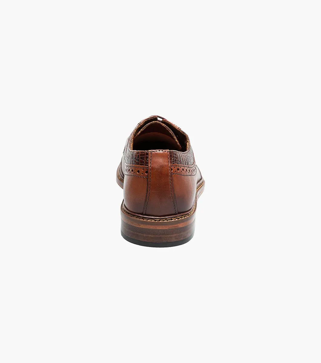Stacy Adams Gambetta Modified Cap Toe Oxford Leather Shoes Cognac  25780-221