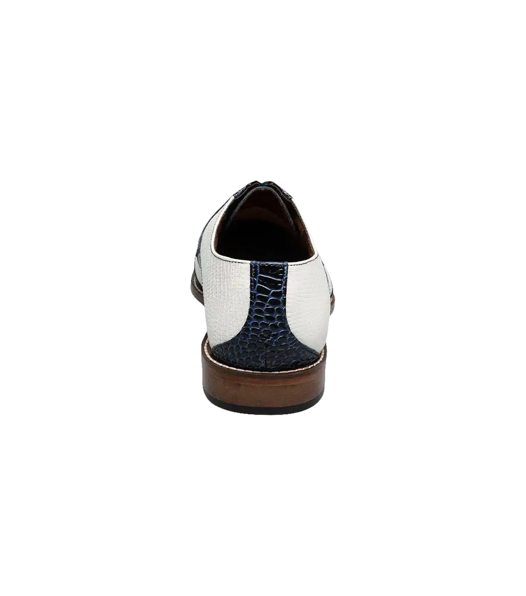 Stacy Adams Tristano Modified Bike Toe Oxford Shoes Dark Blue Multi 25694-469