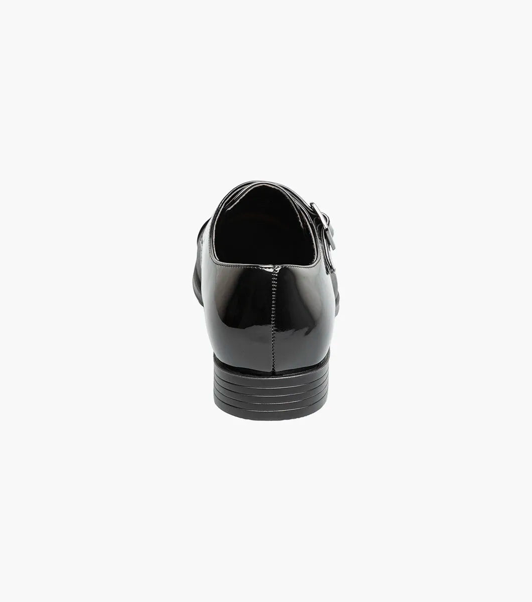 Stacy Adams Sutherland Cap Toe Monk Strap Tuxido Shoes Black 25793-001