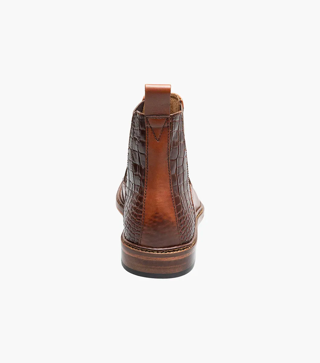 Stacy Adams Garza Wingtip Chelsea Boot Leather Cognac 25782-221