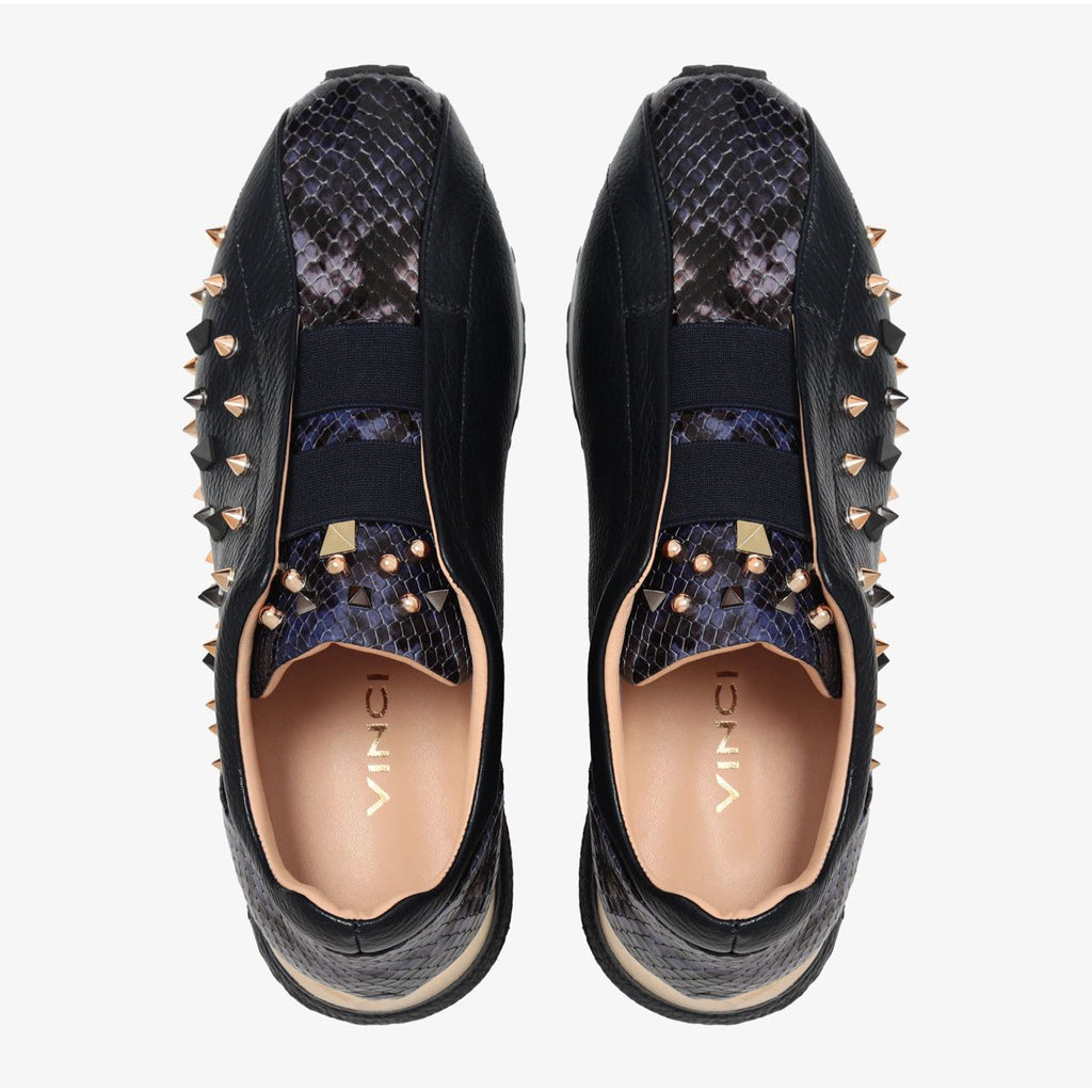 The Infanta Navy Spike Leather Women Sneaker Limited Edition