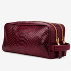 The Belluno Burgundy Snake Leather Men’s Essentials Bag